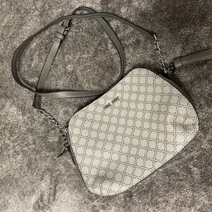 Gray Patterned Crossbody Bag